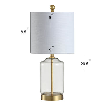 Duncan 20.5" Glass/Metal LED Table Lamp - JONATHAN Y
